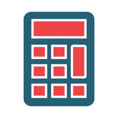 Kişisel ve Ticari Kullanım İçin Hesaplayıcı Vektör Kabartması İki Renk Simgesi