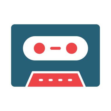 Kişisel ve Ticari Kullanım İçin Kaset Oynatıcı Vektör Sembolü İki Renk Simgesi