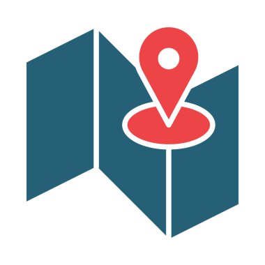 Kişisel ve ticari kullanım için Harita Vektörü Kabartma İki Renk Simgesi