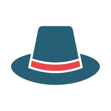 Kişisel ve ticari kullanım için Şapka Vektörü Kabartma İki Renk Simgesi