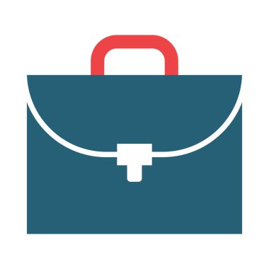 Kişisel ve Ticari Kullanım İçin Evrak Çantası Vektör Kabartması İki Renk Simgesi