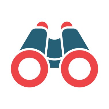 Kişisel ve Ticari Kullanım İçin Dürbün Vektör Sembolü İki Renk Simgesi