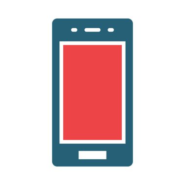 Kişisel ve Ticari Kullanım İçin Akıllı Telefon Vektör Kabartması İki Renk Simgesi
