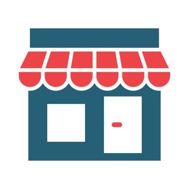 Kişisel ve ticari kullanım için Dükkan Vektörü Glyph İki Renk Simgesi