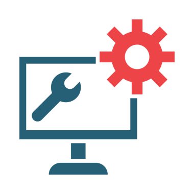 Kişisel ve ticari kullanım için Teknik Destek Vektörü Sembolü İki Renk Simgesi