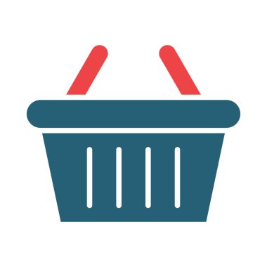 Kişisel ve ticari kullanım için Sepet Vektörü Kabartması İki Renk Simgesi