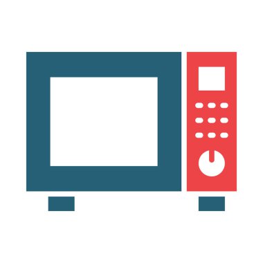 Kişisel ve Ticari Kullanım İçin Mikrodalga Vektör Kabartması İki Renk Simgesi