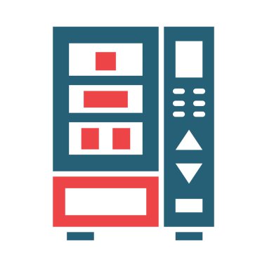 Kişisel ve ticari kullanım için Otomat Vektörü Kabartması İki Renk Simgesi