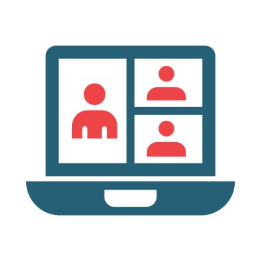 Kişisel ve ticari kullanım için Video Çağrısı Vektör Sembolü İki Renk Simgesi