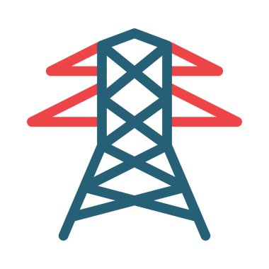 Kişisel ve ticari kullanım için Güç Hattı Vektör Sembolü İki Renk Simgesi