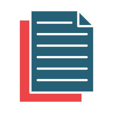 Kişisel ve ticari kullanım için Kağıt Vektörü Kabartma İki Renk Simgesi