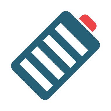 Kişisel ve ticari kullanım için pil vektörü kabartması iki renk simgesi