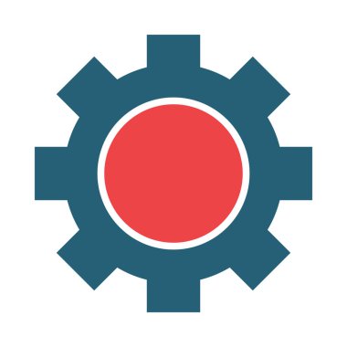 Kişisel ve ticari kullanım için Gear Vektörü Kabartması İki Renk Simgesi