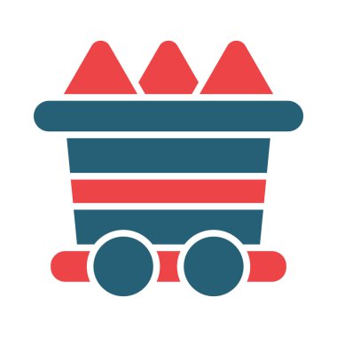 Kişisel ve ticari kullanım için Kömür Vektörü Kabartması İki Renk Simgesi