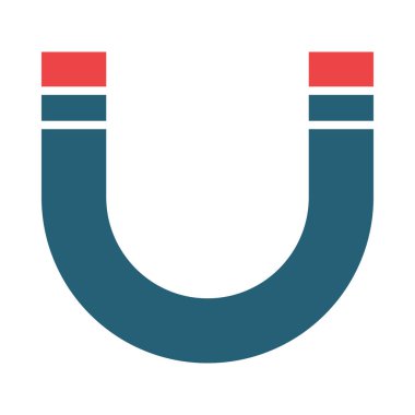 Kişisel ve ticari kullanım için mıknatıs vektörü kabartması iki renk simgesi