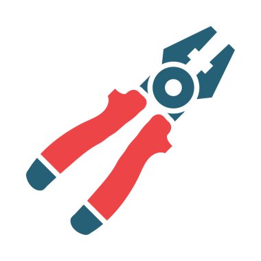 Kişisel ve ticari kullanım için Plier Vektör Kabartması İki Renk Simgesi