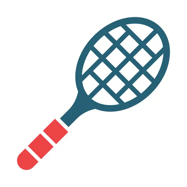 個人的および商業使用のためのテニス ラケットのベクターのグリフの2色のアイコン — ストックベクタ