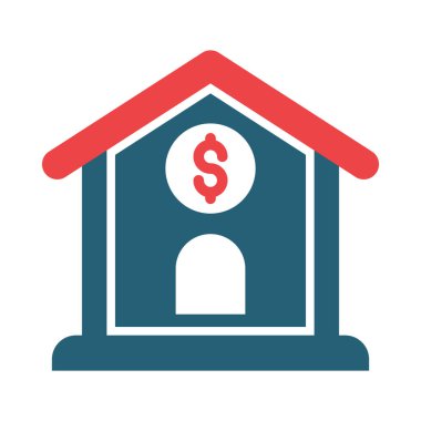 Kişisel ve ticari kullanım için Bank Vector Glyph İki Renk Simgesi