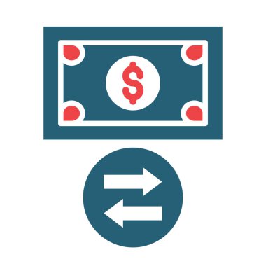 Kişisel ve ticari kullanım için Nakit Akış Vektörü Kabartması İki Renk Simgesi