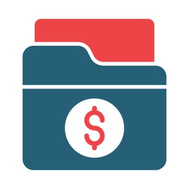 Kişisel ve Ticari Kullanım İçin Portföy Vektör Kabartması İki Renk Simgesi