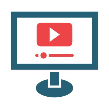 Kişisel ve ticari kullanım için Video Akımı Vektör Kabartması İki Renk Simgesi