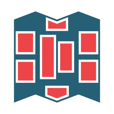 Kişisel ve ticari kullanım için Vektör Kabartma İki Renk Simgesi Haritalandırılıyor