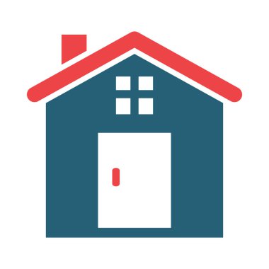 Kişisel ve ticari kullanım için Ev Vektörü Kabartması İki Renk Simgesi