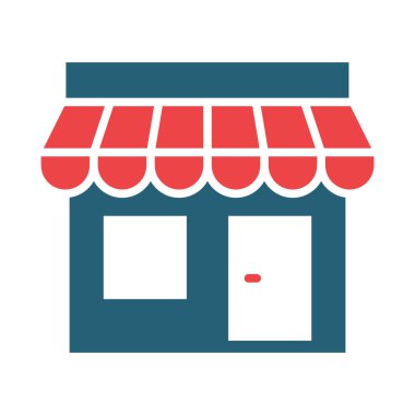 Kişisel ve ticari kullanım için Dükkan Vektörü Glyph İki Renk Simgesi