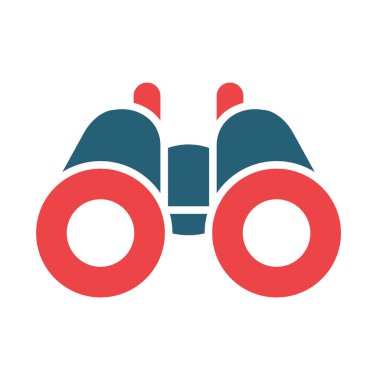 Kişisel ve Ticari Kullanım İçin Dürbün Vektör Sembolü İki Renk Simgesi