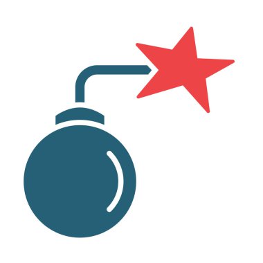 Kişisel ve ticari kullanım için Bomba Vektörü Sembolü İki Renk Simgesi