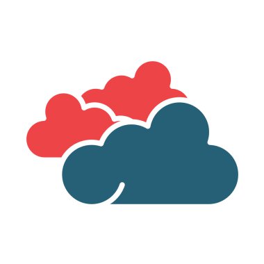 Kişisel ve ticari kullanım için Bulut Vektörü Kabartması İki Renk Simgesi