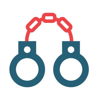 Kişisel ve ticari kullanım için Kelepçe Vektörü Glyph İki Renk Simgesi