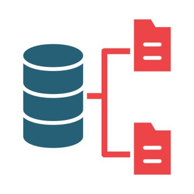 Kişisel ve ticari kullanım için Veri Depolama Vektörü Kabartması İki Renk Simgesi