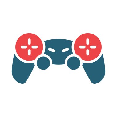 Kişisel ve ticari kullanım için Oyun Vektörü Kabartması İki Renk Simgesi