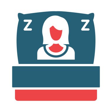 Kişisel ve ticari kullanım için Uyuyan Vektör Kabartması İki Renk Simgesi