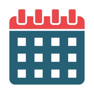 Kişisel ve ticari kullanım için Takvim Vektörü Kabartma İki Renk Simgesi