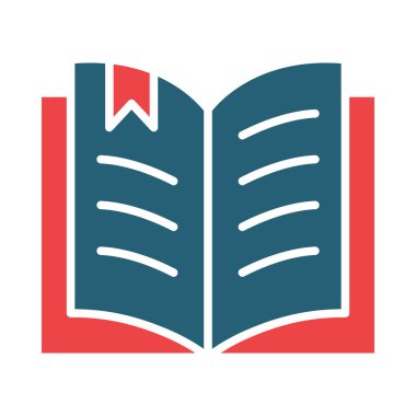 Kişisel ve ticari kullanım için Kitap Vektörü Kabartması İki Renk Simgesi