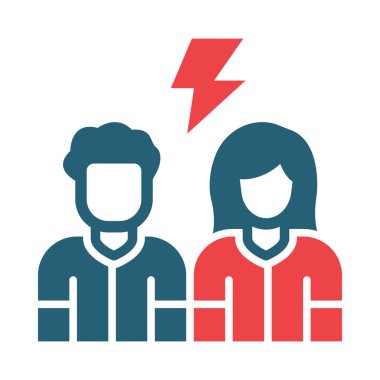 Kişisel ve Ticari Kullanım İçin Çakışan Vektör Kabartması İki Renk Simgesi