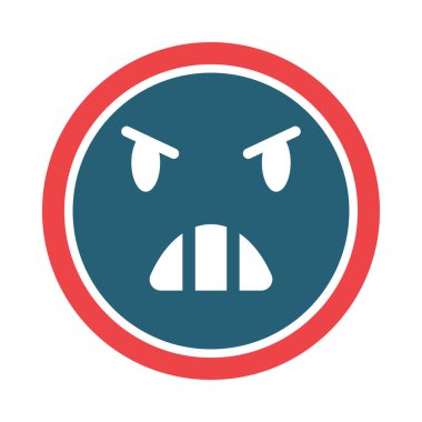 Kişisel ve ticari kullanım için Öfke Vektörü Kabartması İki Renk Simgesi