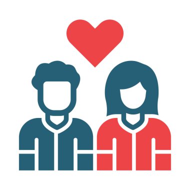 Kişisel ve ticari kullanım için Aşk Vektörü Sembollerinde İki Renk Simgesi