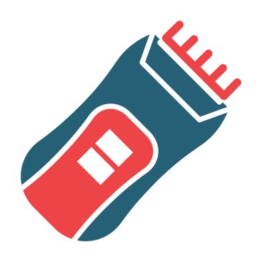 Kişisel ve ticari kullanım için Saç Kırpıcı Vektör Kabartması İki Renk Simgesi