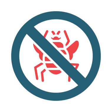 Kişisel ve ticari kullanım için Anti-Flea Vektör Kabartması İki Renk Simgesi