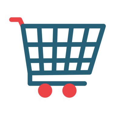 Kişisel ve ticari kullanım için Dükkan Arabası Vektör Sembolü İki Renk Simgesi