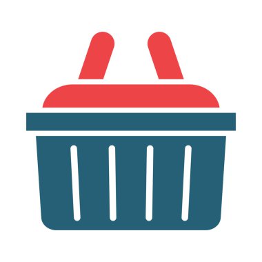 Kişisel ve Ticari Kullanım İçin Alışveriş Sepeti Vektörü Kabartması İki Renk Simgesi