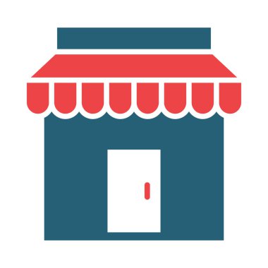 Kişisel ve Ticari Kullanım İçin Bakkal Vektör Kabartması İki Renk Simgesi