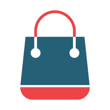 Kişisel ve Ticari Kullanım İçin Alışveriş Torbası Vektör Kabartması İki Renk Simgesi