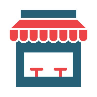 Kişisel ve ticari kullanım için mağaza önü Vektör Sembolü İki Renk Simgesi