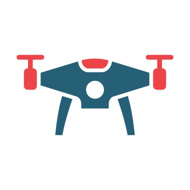 Kişisel ve ticari kullanım için İHA Vektör Kabartması İki Renk Simgesi