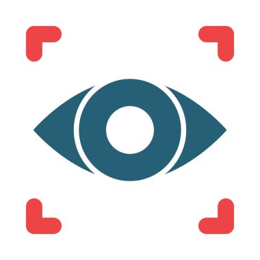 Kişisel ve ticari kullanım için İki Renk Simgesi Göz Tarama Vektörü Sembolü