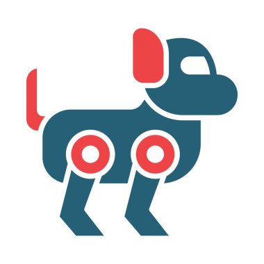 Kişisel ve ticari kullanım için Robot Köpek Vektör Sembolü İki Renk Simgesi